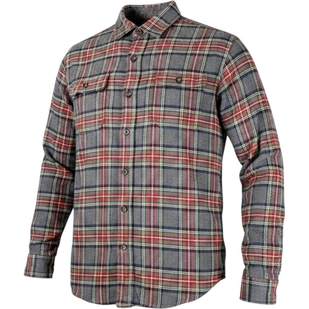 Woolrich Mens Medium Flannel Shirt Gray Red Plaid Button Up Outdoor Workwear